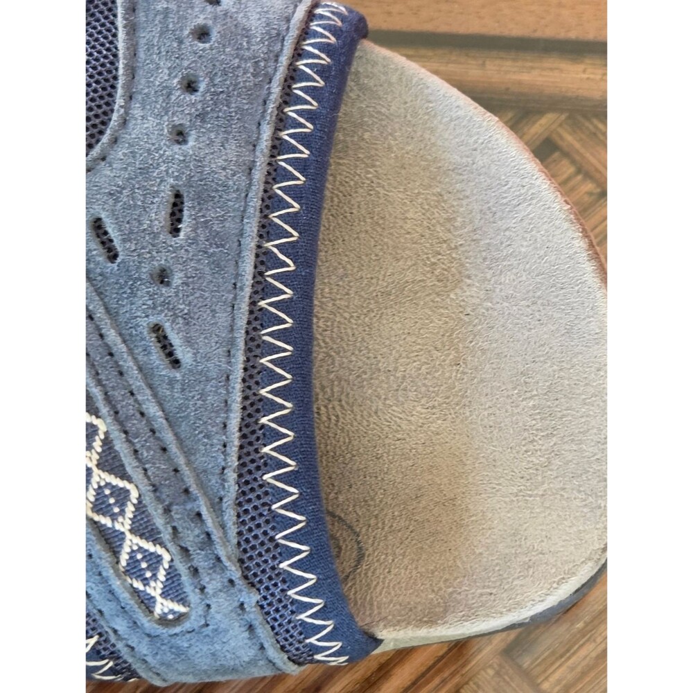 Earth Spirit Comfort Sandals Blue Leather Slides Gelron Cushion 7 - Picture 15 of 15